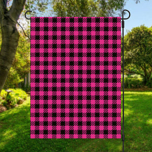 Hot Pink Buffalo Plaid Print Garden Flag