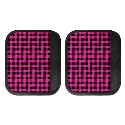 Hot Pink Buffalo Plaid Print Handle Covers