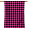 Hot Pink Buffalo Plaid Print House Flag