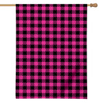 Hot Pink Buffalo Plaid Print House Flag