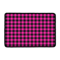 Hot Pink Buffalo Plaid Print Kitchen Mat