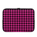 Hot Pink Buffalo Plaid Print Laptop Sleeve