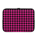 Hot Pink Buffalo Plaid Print Laptop Sleeve