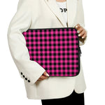 Hot Pink Buffalo Plaid Print Laptop Sleeve
