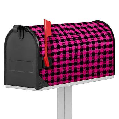 Hot Pink Buffalo Plaid Print Mailbox Cover