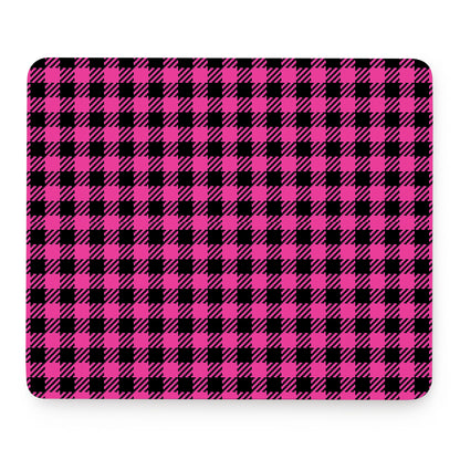 Hot Pink Buffalo Plaid Print Mouse Pad