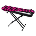 Hot Pink Buffalo Plaid Print Piano Keyboard Cover