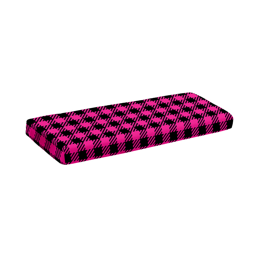 Hot Pink Buffalo Plaid Print Piano Keyboard Cover