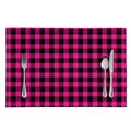 Hot Pink Buffalo Plaid Print Placemat