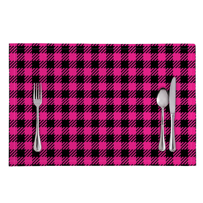 Hot Pink Buffalo Plaid Print Placemat