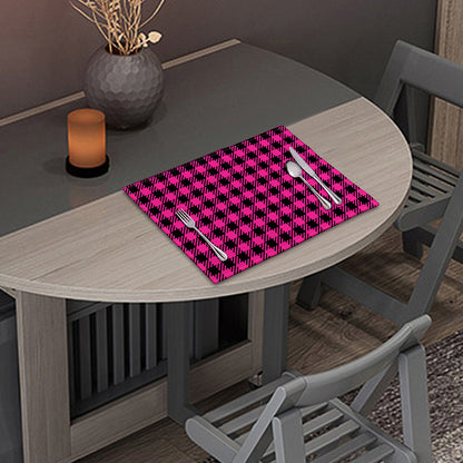 Hot Pink Buffalo Plaid Print Placemat