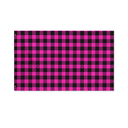 Hot Pink Buffalo Plaid Print Polyester Flag