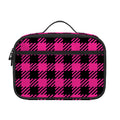 Hot Pink Buffalo Plaid Print Portable Lunch Bag