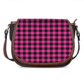 Hot Pink Buffalo Plaid Print Saddle Bag