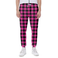 Hot Pink Buffalo Plaid Print Joggers