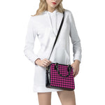 Hot Pink Buffalo Plaid Print Shoulder Handbag