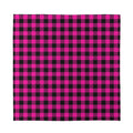 Hot Pink Buffalo Plaid Print Silk Bandana