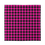 Hot Pink Buffalo Plaid Print Silk Bandana
