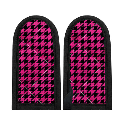 Hot Pink Buffalo Plaid Print Skillet Handle Cover