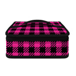Hot Pink Buffalo Plaid Print Small Lunch Bag