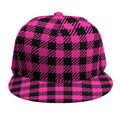 Hot Pink Buffalo Plaid Print Snapback Cap