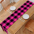 Hot Pink Buffalo Plaid Print Table Runner