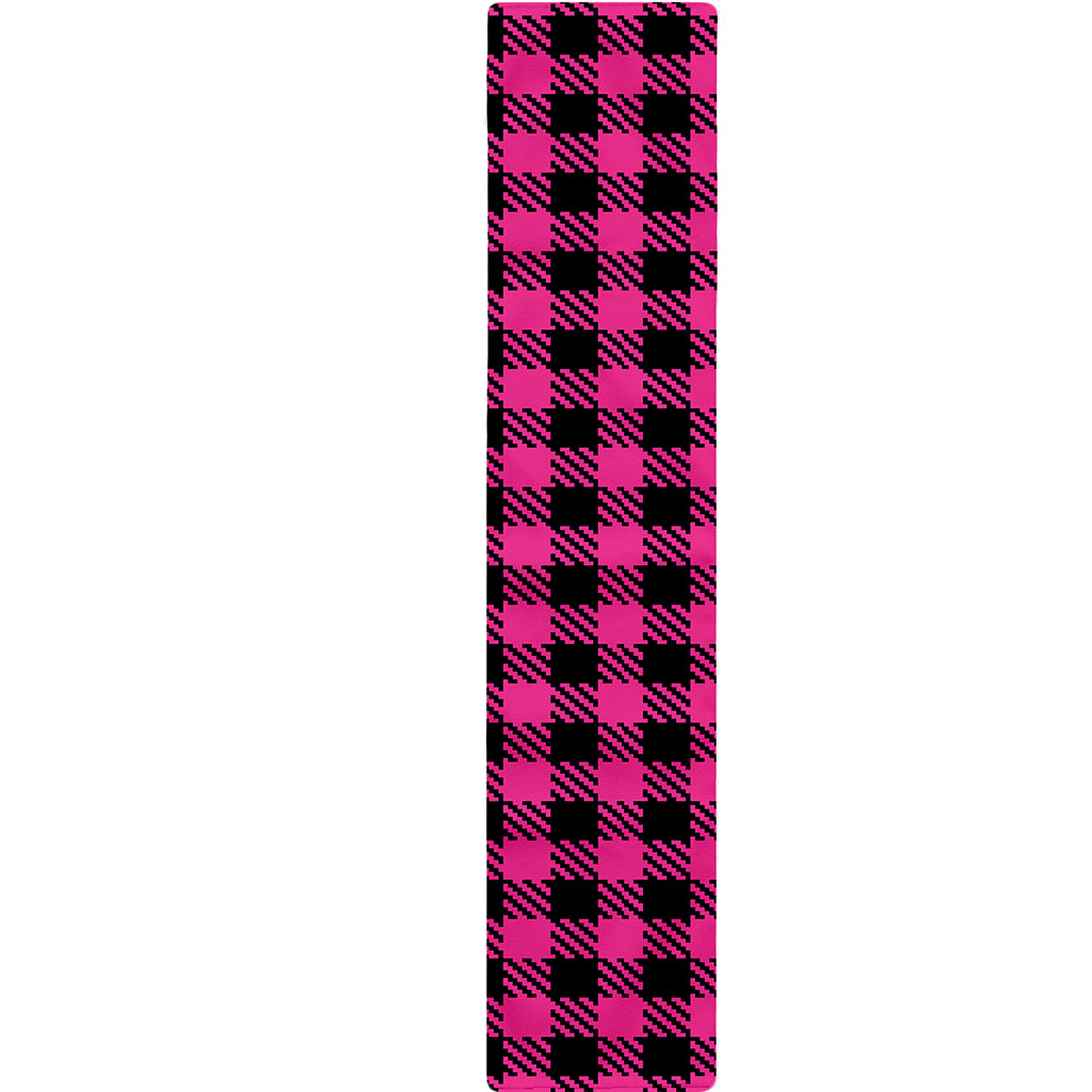 Hot Pink Buffalo Plaid Print Table Runner