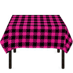 Hot Pink Buffalo Plaid Print Tablecloth