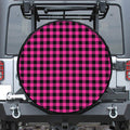 Hot Pink Buffalo Plaid Print Tire Cover