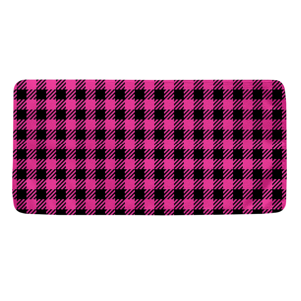Hot Pink Buffalo Plaid Print Towel