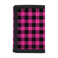 Hot Pink Buffalo Plaid Print Trifold Wallet