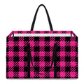 Hot Pink Buffalo Plaid Print Utility Tote Bag