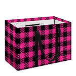 Hot Pink Buffalo Plaid Print Utility Tote Bag