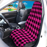 Hot Pink Buffalo Plaid Print Waterproof Car Seat Cover