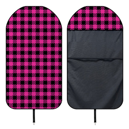 Hot Pink Buffalo Plaid Print Waterproof Car Seat Cover