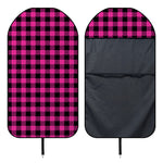 Hot Pink Buffalo Plaid Print Waterproof Car Seat Cover