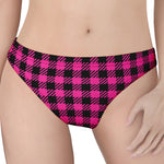 Hot Pink Buffalo Plaid Print Women's Thong