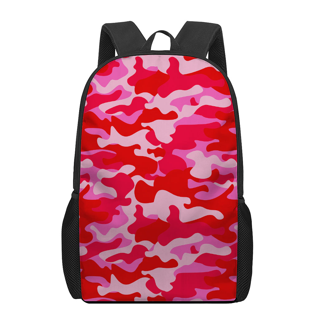 Hot Pink Camouflage Print 17 Inch Backpack