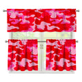 Hot Pink Camouflage Print 3 Piece Kitchen Curtains