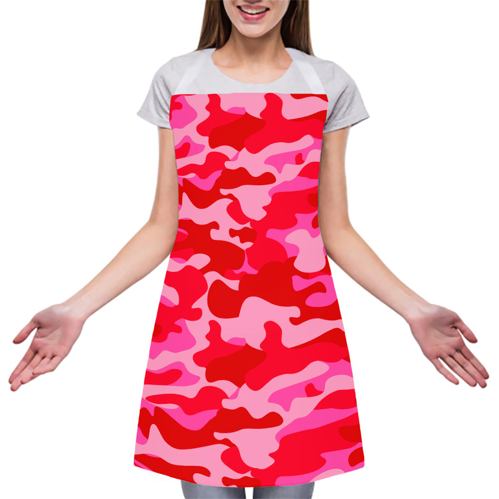Hot Pink Camouflage Print Adjustable Apron