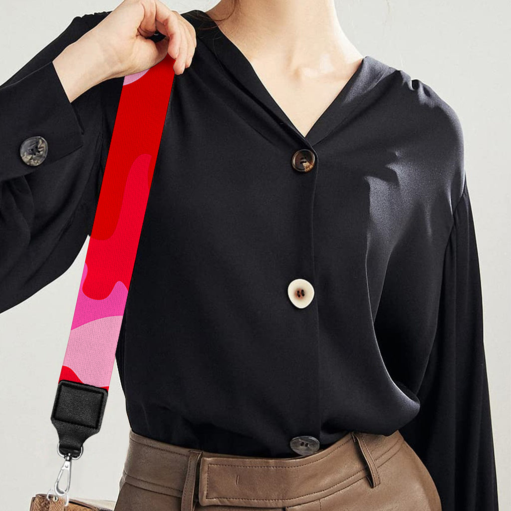 Hot Pink Camouflage Print Bag Strap