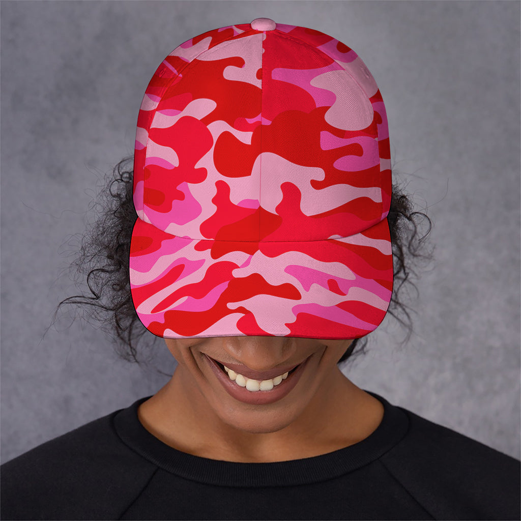 Hot Pink Camouflage Print Baseball Cap