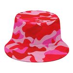 Hot Pink Camouflage Print Bucket Hat