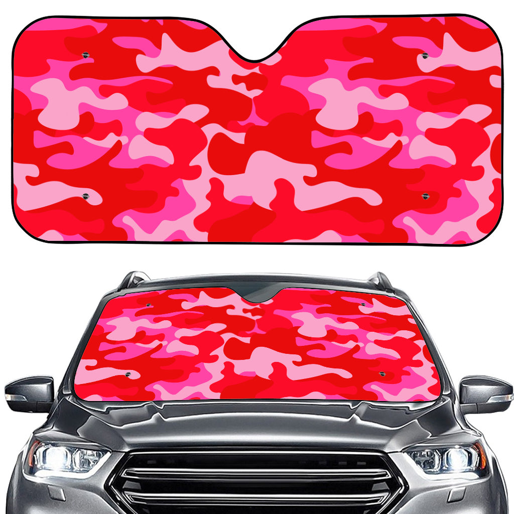 Hot Pink Camouflage Print Car Windshield Sun Shade