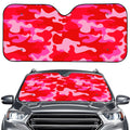 Hot Pink Camouflage Print Car Windshield Sun Shade