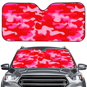 Hot Pink Camouflage Print Car Windshield Sun Shade