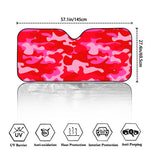 Hot Pink Camouflage Print Car Windshield Sun Shade