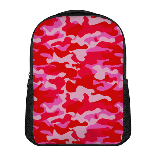 Hot Pink Camouflage Print Casual Backpack