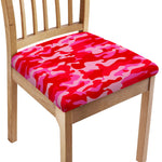 Hot Pink Camouflage Print Chair Cushion Cover