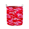 Hot Pink Camouflage Print Collapsible Laundry Basket